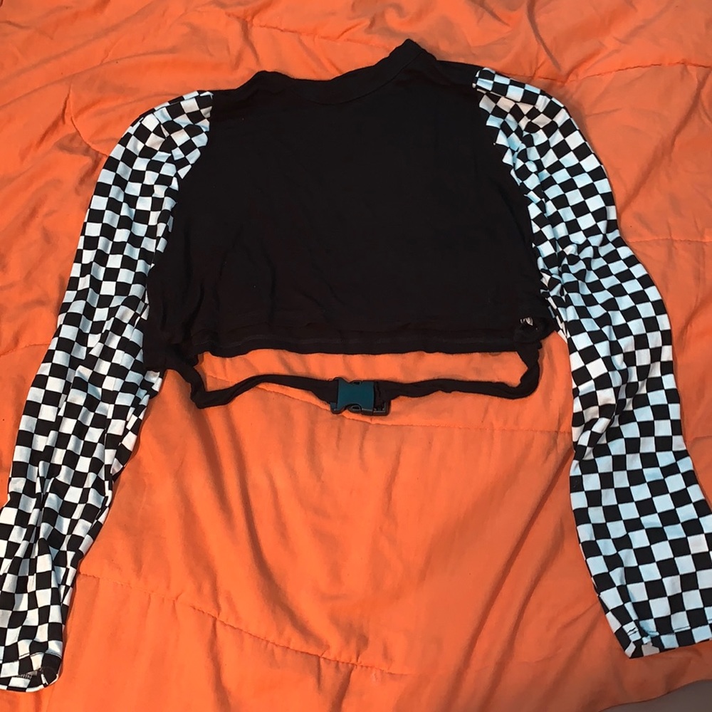 Plane black crop top from shein